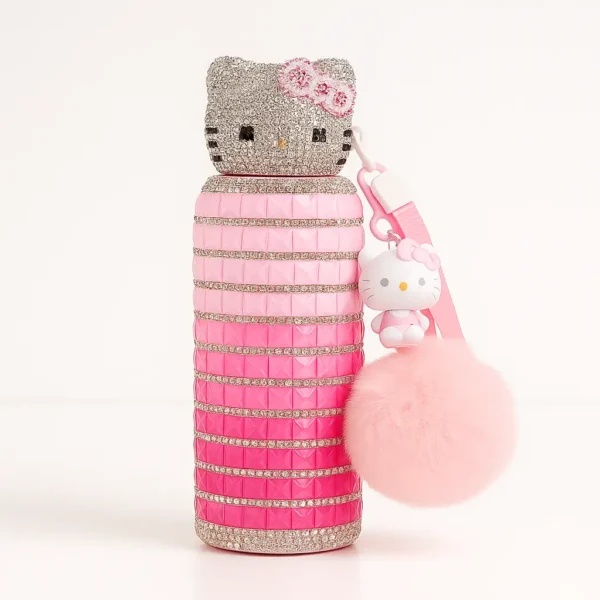 Pink Hello Kitty diamond thermos cup