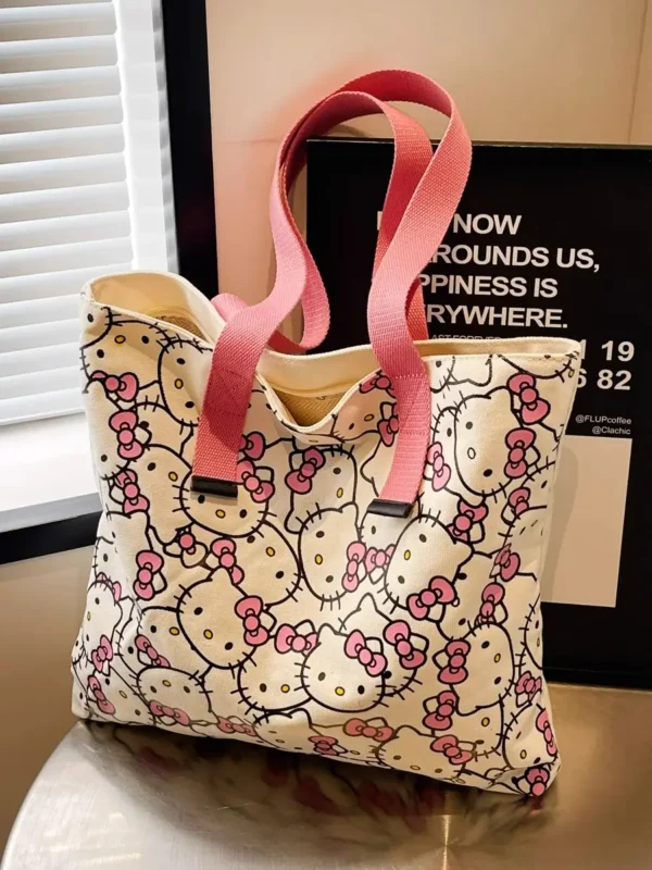 Hello Kitty Canvas Tote Bag – Large, Cute, Practical - Image 3