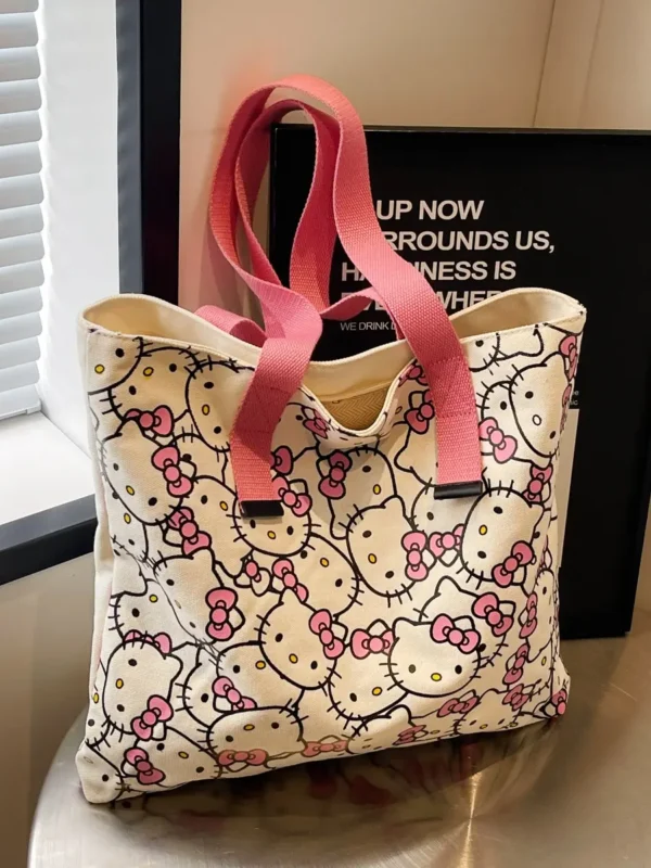 Hello Kitty Canvas Tote Bag – Large, Cute, Practical - Image 2