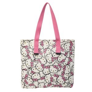 hello kitty canvas tote with cute pattern design - variant