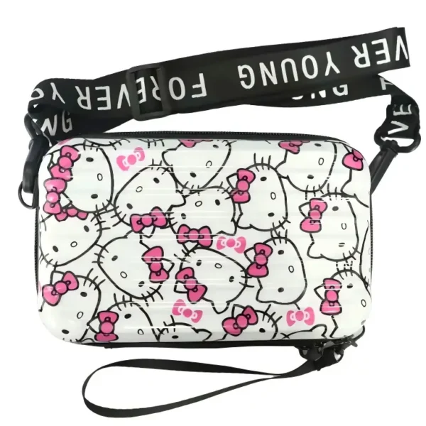 Bolso bandolera Hello Kitty estilo maleta con diseño de dibujos animados
