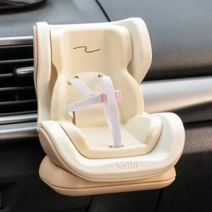 Cream beige Labubu car seat decoration mounted on air vent