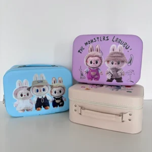 Labubu makeup bag with 11 accessories and organized compartments