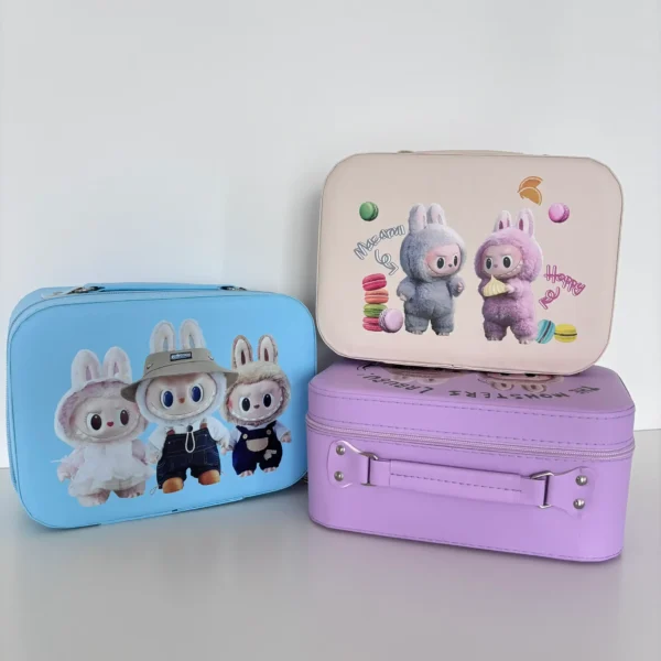 Labubu makeup bag with 11 accessories and organized compartments