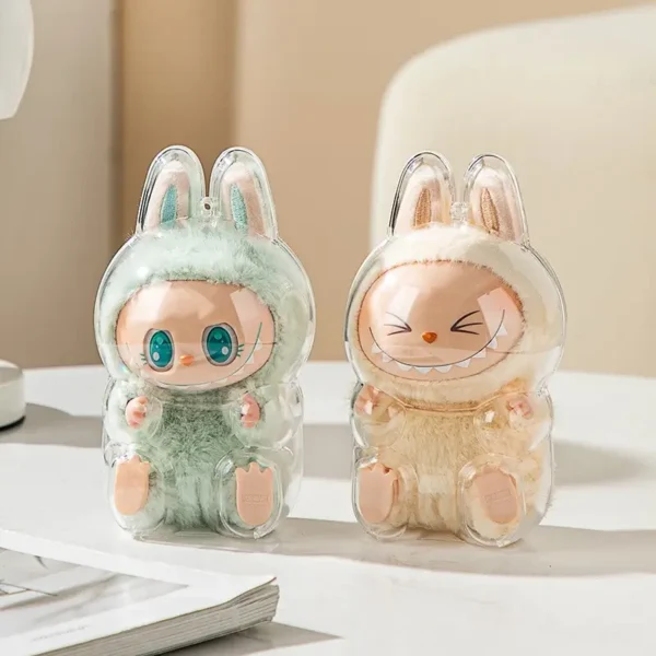 ラブブのぬいぐるみ（クリアケース入り、台座付き