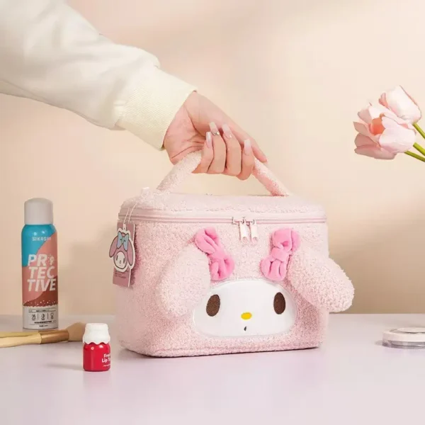 Sanrio My Melody plush makeup bag in pink with twin bows